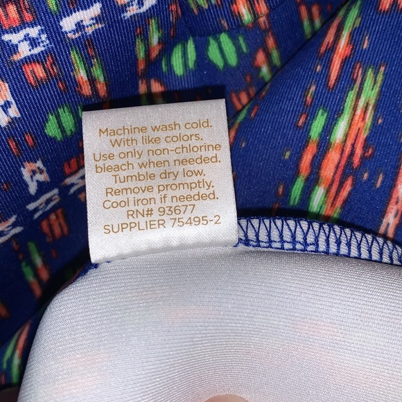 Decree Scuba Skater Skirt Blue Day Glo Geometric Patterns Women’s Size XL - Picture 4 of 7